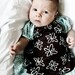 Peasant baby dress brown and teal butterflies Size 6-9 months ready to ship