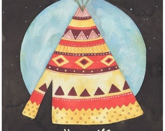 Moonlight Tepee 8x8 Print