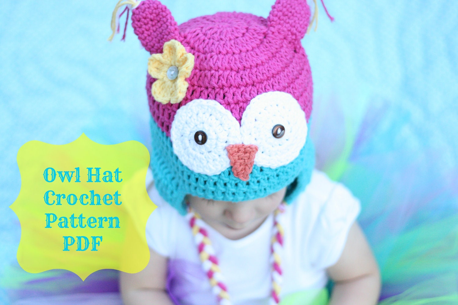 Owl Hat Pattern, Crochet Owl Hat Pattern, Crochet Pattern - Permission to Sell