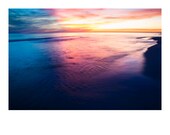 Beach sunset photography, abstract Florida seascape photograph, ethereal fine art decor, blue nautical photo wall art. 8x10 C-Type print