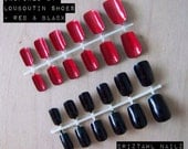 Inspired by Louboutin Shoes - Red & Black Nail Art Set