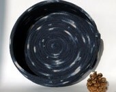Hand dyed Coiled Rope Basket Bowl - Classic Navy Indigo Blue