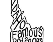Idaho Famous Potatoes - White Background - 8x10 Illustrated Print by Mandipidy