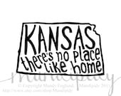 Kansas There's No Place Like Home - White Background - 8x10 Illustrated Print by Mandipidy