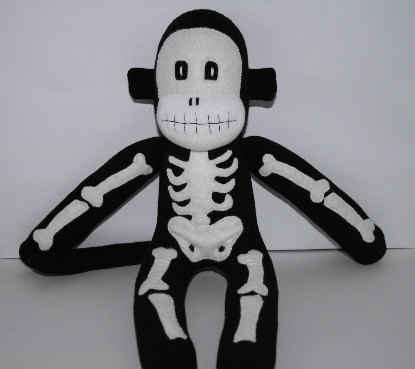 Spike the Skeleton Sock Monkey - Made to Order