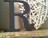 Handpainted Wooden Wall Letter - 'R' - New Times Roman - 8"