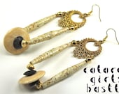 Chandelier Paper Bead Duo Earrings (with Cylinder Paper Beads)