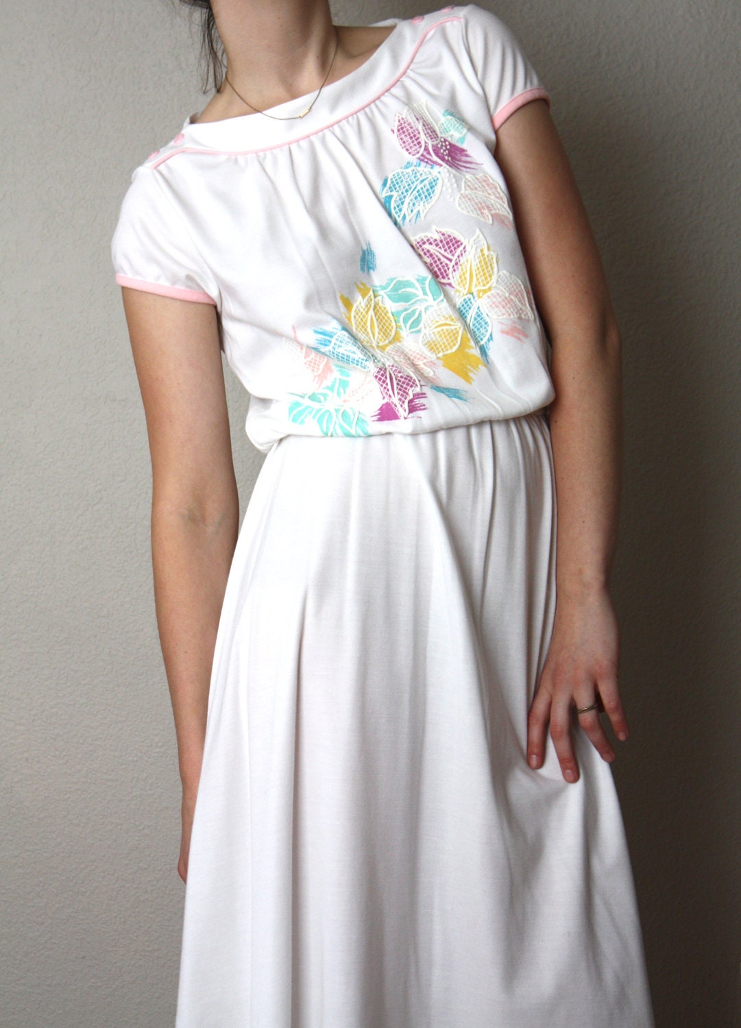 Vintage White and Pastels Dress