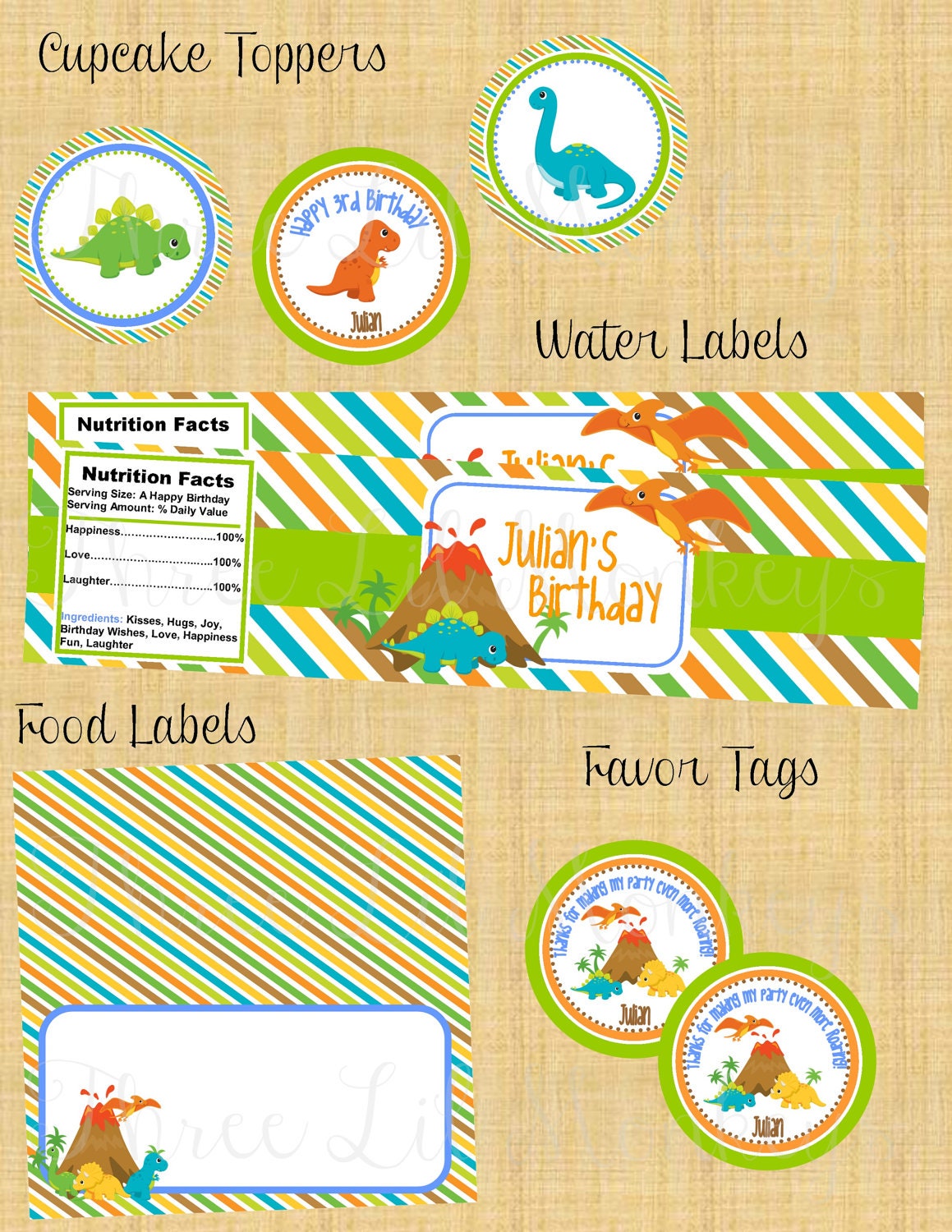 Dinosaur Party Package- Printable Il_570xn