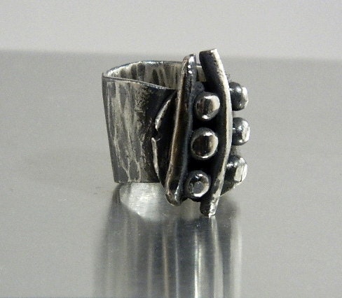 Modern Art Fine Silver Ring Handmade Jewelry for Women