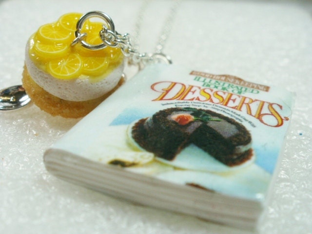 Cookery Book Pendant.  Polymer Clay.
