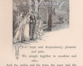 Pleasure & Pain-Hope And Despondency-Smiles And Tears Mingle Together-Victorian-Poem-Poetry-1800's Antique Vintage Art Print-Gothic