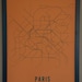 Paris Typographic Transit Map Poster - Orange and Navy