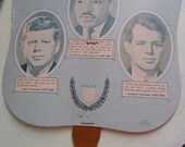Vintage Church Fan Tribute to Martin Luther King, JFK and Bobby Kennedy - Late 1960's