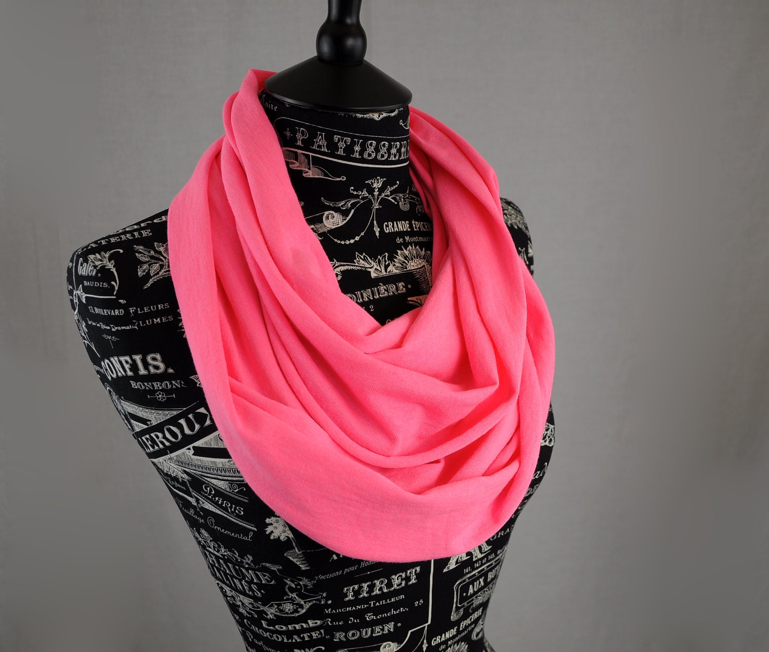 Jersey Infinity Scarf Hot Pink Soft Jersey Neon SALE
