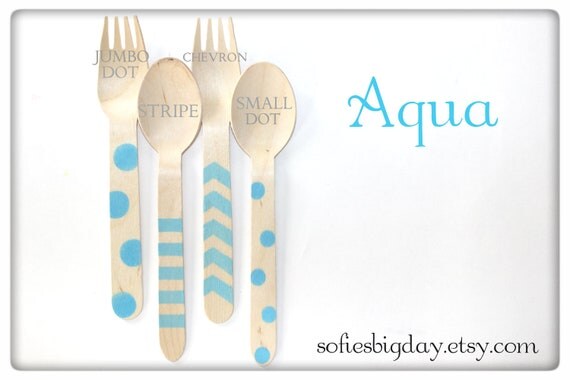 Hand Stamped Wooden Spoons/Forks--stamped utensils-hand stamped utensils- ice cream spoons-birthday utensils-25 count Il_570xn