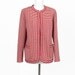 Red Houndstooth Blazer Jacket Women's Vintage Medium Large