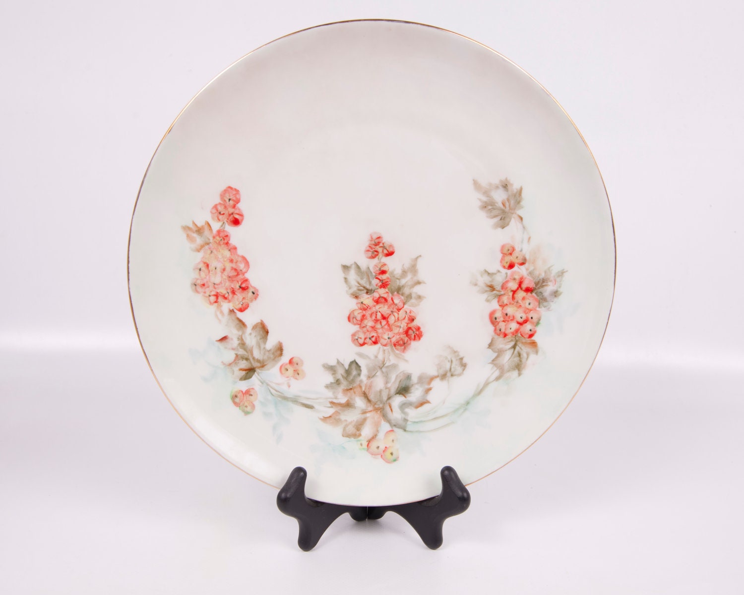 Hutschenreuther Selb Plate Bavaria Germany Vtg Artist Signed Hand Painted Gilded Porcelain Orange Poppies