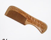 Natural Wooden Hair Comb Personalized Eco friendly Wood Carving Natural Hair Accessory Handmade by MariyaArts