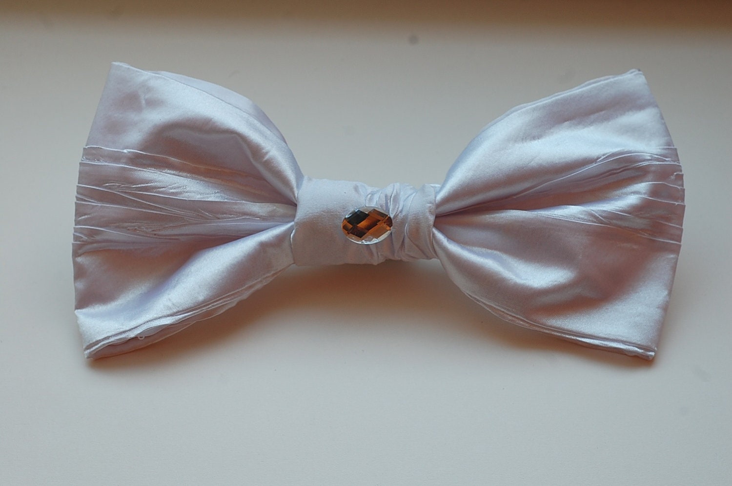 Big White Satin Bow pins brooches