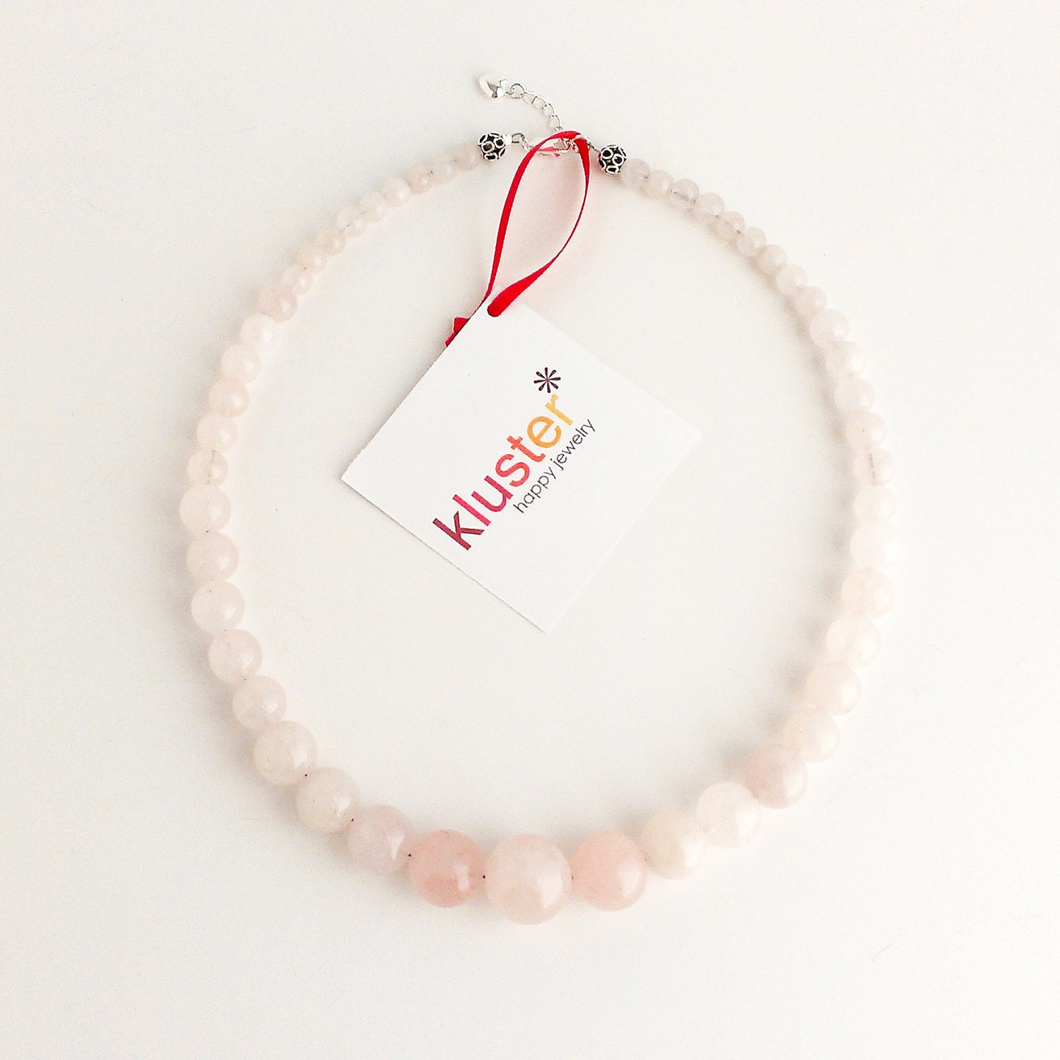 Graduated Rose Necklace by Kluster. Pink Necklace. Blush. Bridesmaid Wedding Necklace. Pale Pink. Pink Coral Necklace. Pastel Fashion.