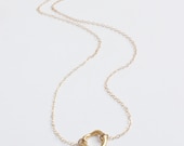 Organic Ring Charm Necklace Gold Simple Modern Everyday Jewelry