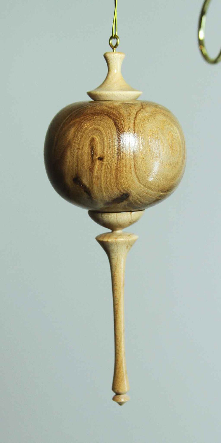 Christmas Ornament, Elm with Maple Pendent