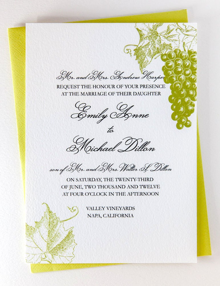 Wine Country Wedding Invitation Suite