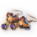 Cloisonne butterfly earrings, spring fashion, pink purple butterflies, cloisonne jewelry