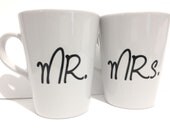 Latte mug couple set of 2 Personalized mug set- "mr. & mrs." mug set perfect couple gift wedding gift, housewarming Gift
