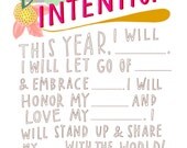 Declaration of Intention: New Year's Resolution Hand-Lettered 13"x19" Poster