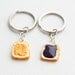 Peanut Butter and Jelly Best Friends Keychains, Charm Keychain, Charm Jewelry, Food Jewelry