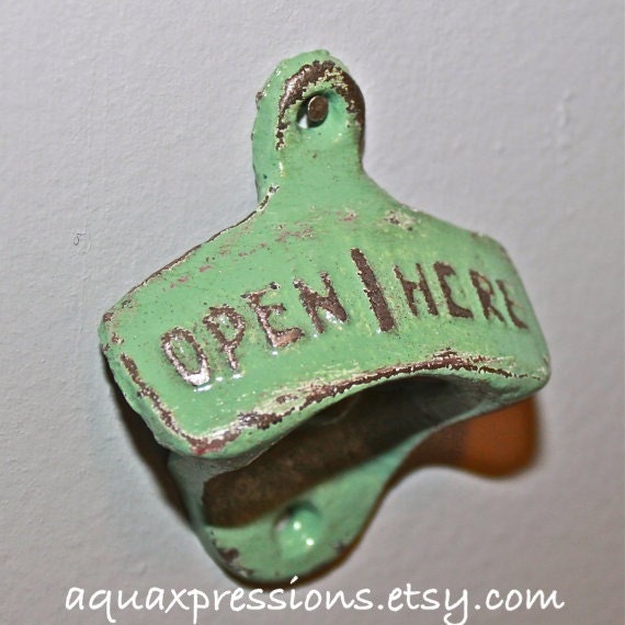 Jade Bottle Opener /Cast Iron /Vintage, Retro Feel /Kitchen, Man-cave, Game Room, Patio, Hangout /Metal Wall Decor