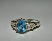 Blue spinel ring sterling silver