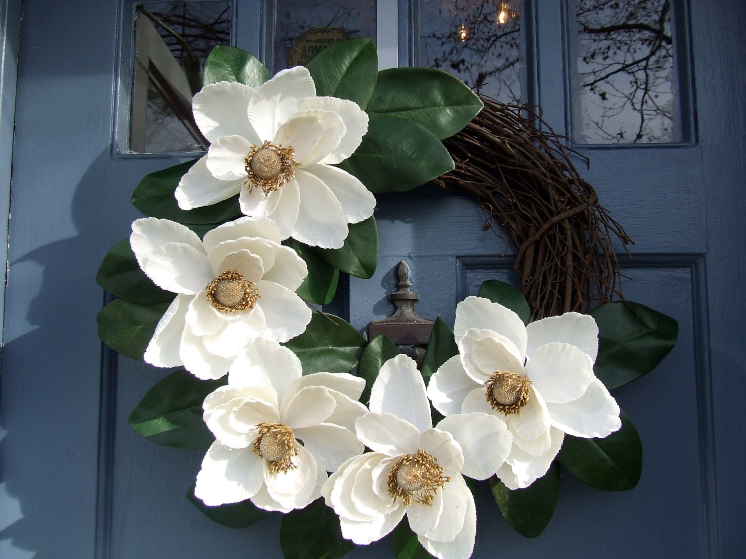 Winter White Magnolia Wreath