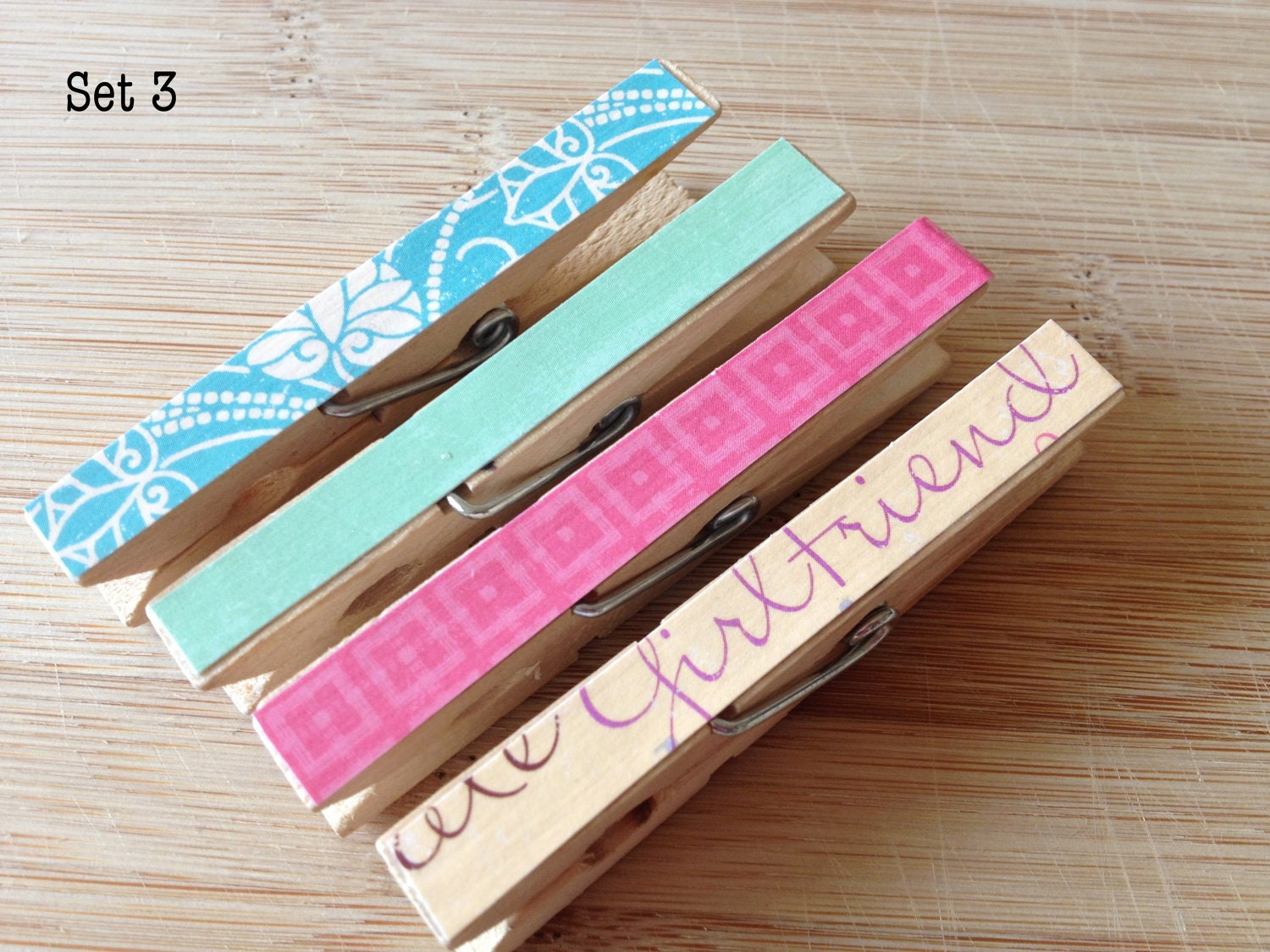 Colorful Clothespin Magnetic Clips