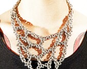 Aluminum Organic Byzantine Web Necklace in Silver or Black