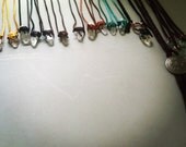 UNISEX clarity- leather and natural rough crystal quartz point