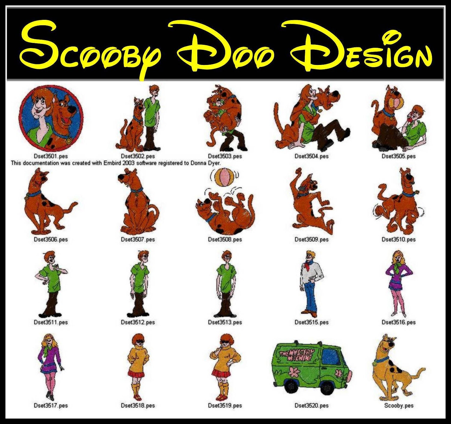 INSTANT DOWNLOAD Scooby Doo Machine by EmbroideryNation on Etsy