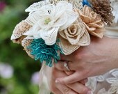 Custom Beaded Flower Bridal Bouquet Wedding Flowers for Brides and Bridesmaids
