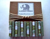 12 Mini Christmas Sparkle Clothes Pins with Twine