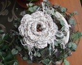 Handmade rose brooch//tiger eye gemstone jewelry//crochet linen flower//cute womens gift//fashion trinket//pin up