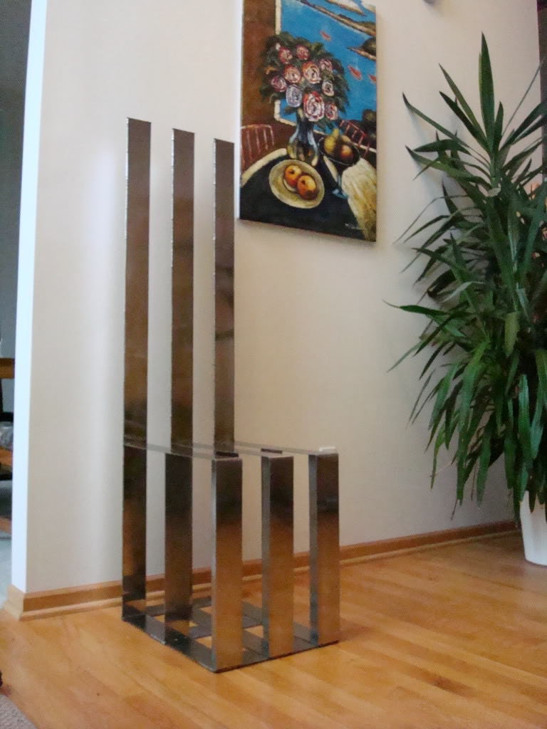 ZZIV Stainless Steel Tri Tower Functional Modern Art Chair Fancy Home Decor SteamPunk