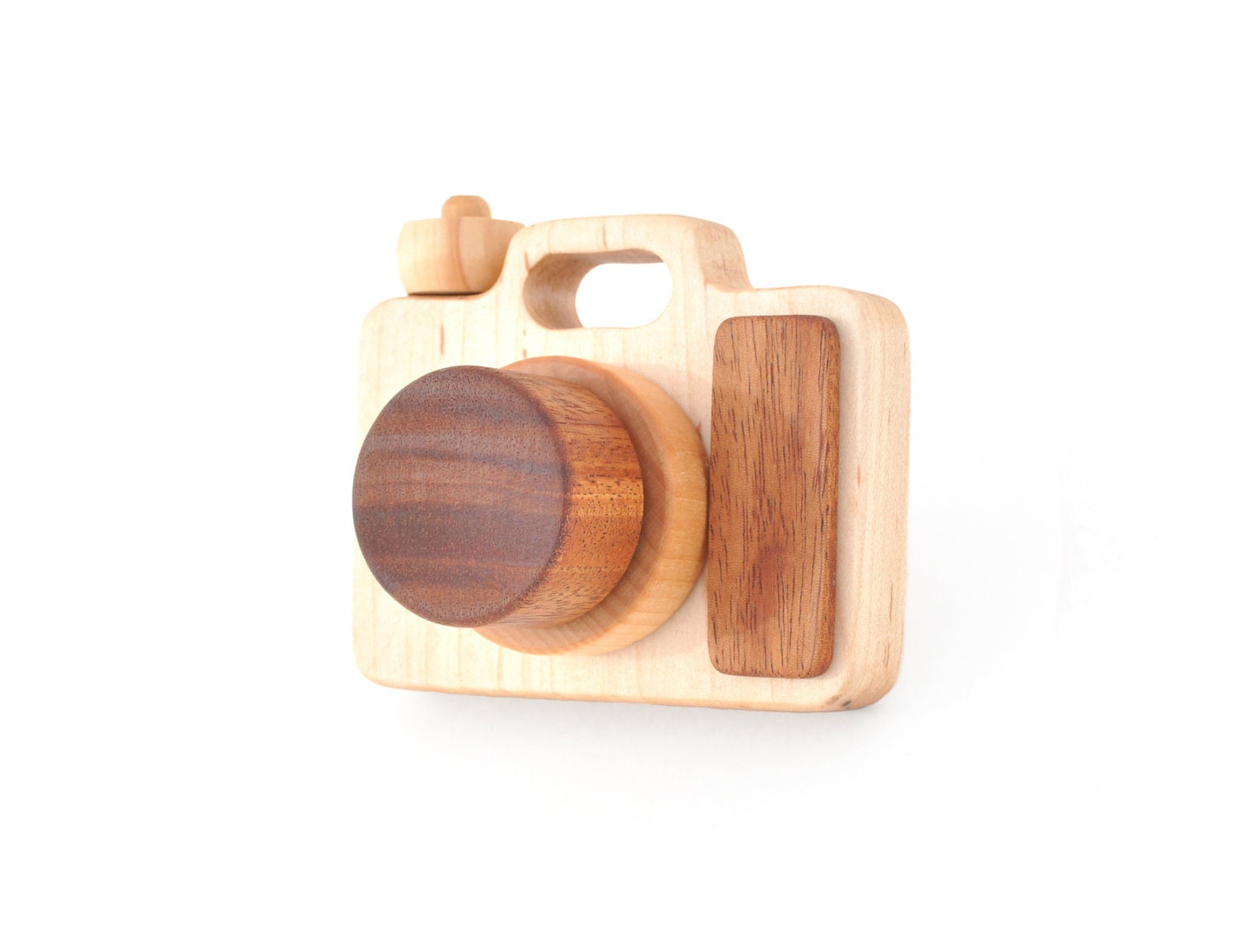 Wooden Toy Camera - Eco-friendly Imagination Toy - Pretend Play for a Baby, Toddler, or a Preschooler - Model A