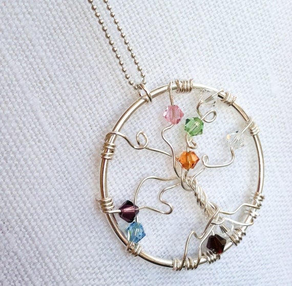 Buy birthstone jewelry for grandmothers - Family Tree Birthstone Necklace - Mothers Necklace - Grandmother Necklace - Grandmother Jewelry