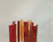 Stained Glass Wind Chime "Sunrise/Sunset" in reds and golds