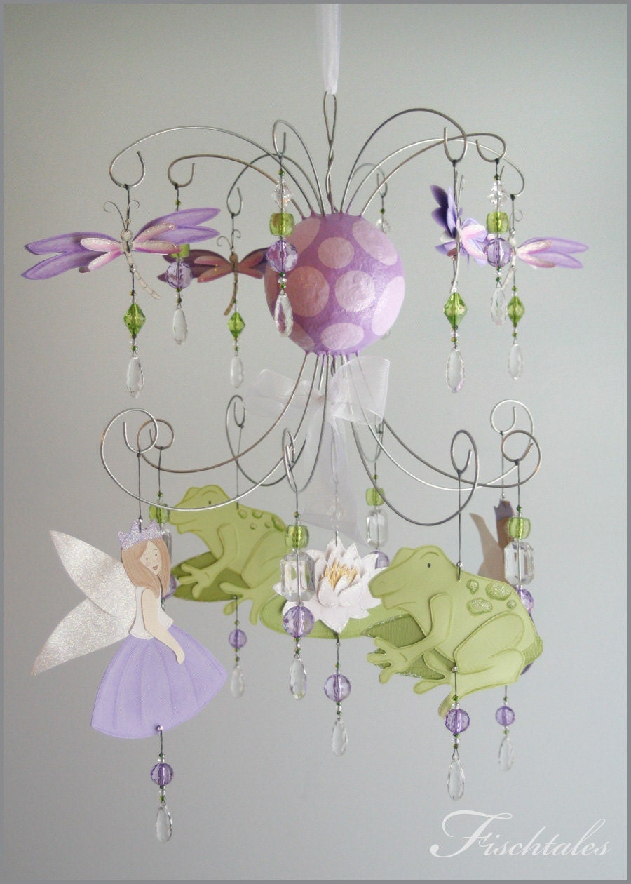 Frog Princess Chandelier Mobile- Baby Mobile- Nursery Mobile