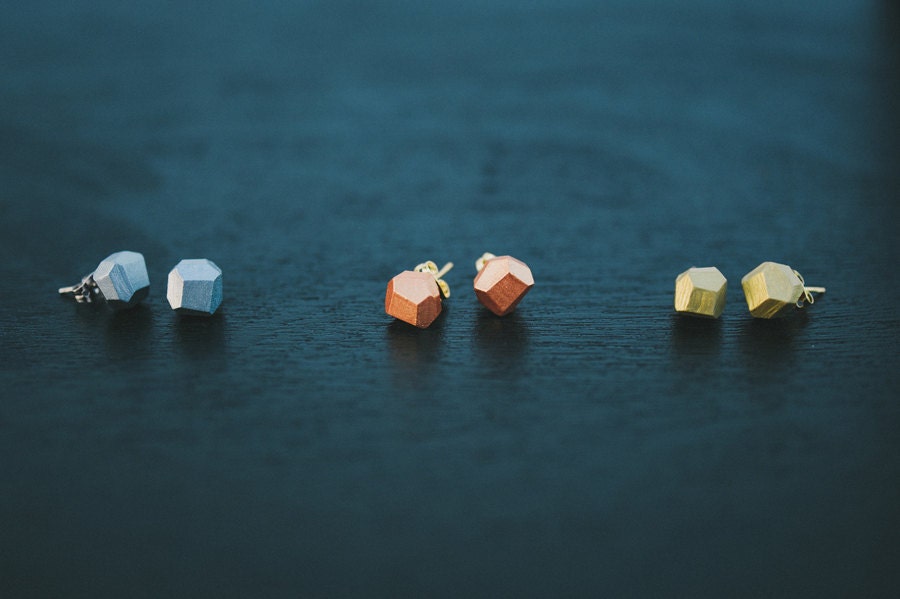 rose gold geo earrings
