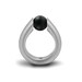 Obsidian Tension Set Ring Stainless Steel Modern Jewelry