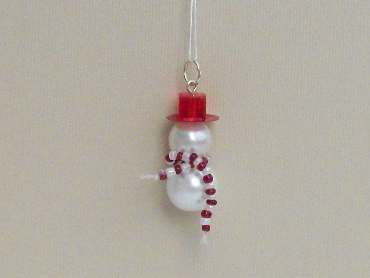 OU Fans Crimson and Cream Snowman Pendant Charm Ornament Christmas Holiday Jewelry